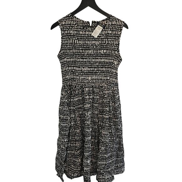 Max Mara A-Line Printed Midi Length Dress Black - Picture 1 of 8